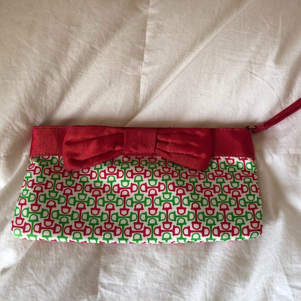 Vineyard Vines Pink and Green Clutch/Wristlet